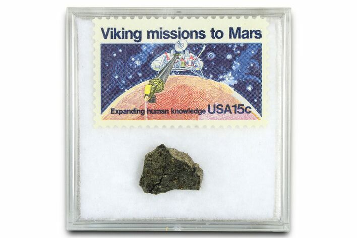 Martian Meteorite ( g) Slice - With Viking Mission Stamp #378799